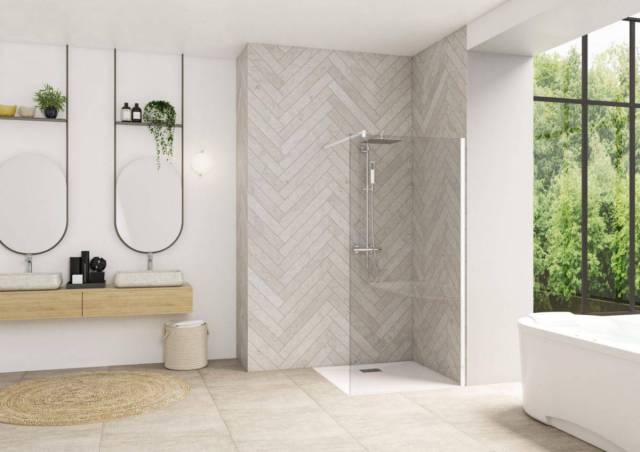 Paroi de douche Smart  solo 80 profil blanc