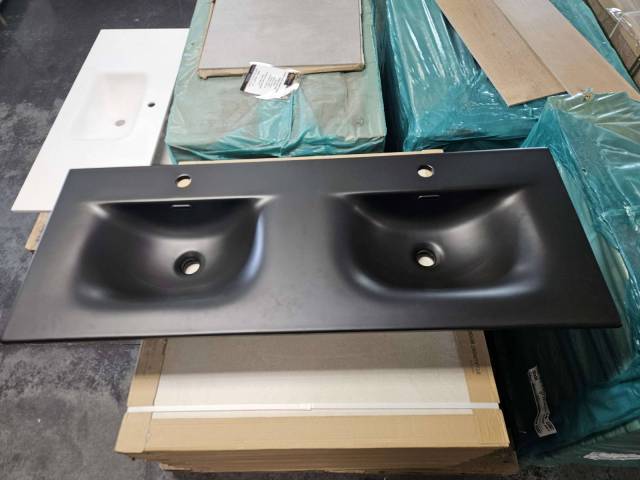 Double vasque cramique Matt black 120D 