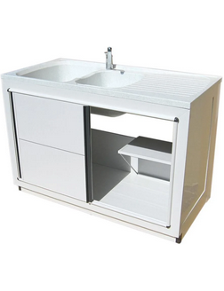 Meuble sous evier pvc coraline standard 90 x 60 2 portes coulissantes rf. 801.900.C