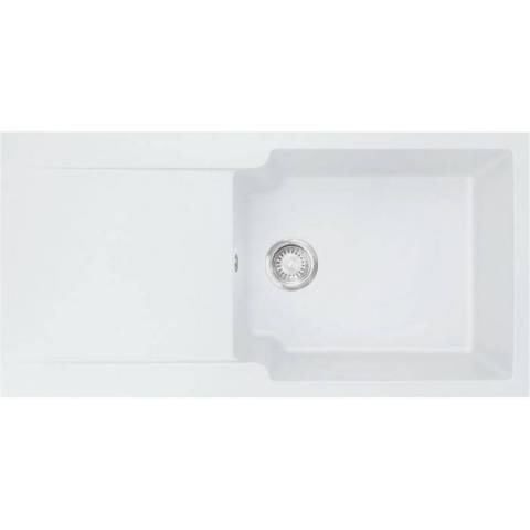 vier Kite Fradeko 611-100 - blanc - 1000 x 500 x 210 mm - sous-meuble 60 cm - vidage manuel - Franke