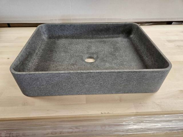 Vasque  poser rectangulaire en grs gris