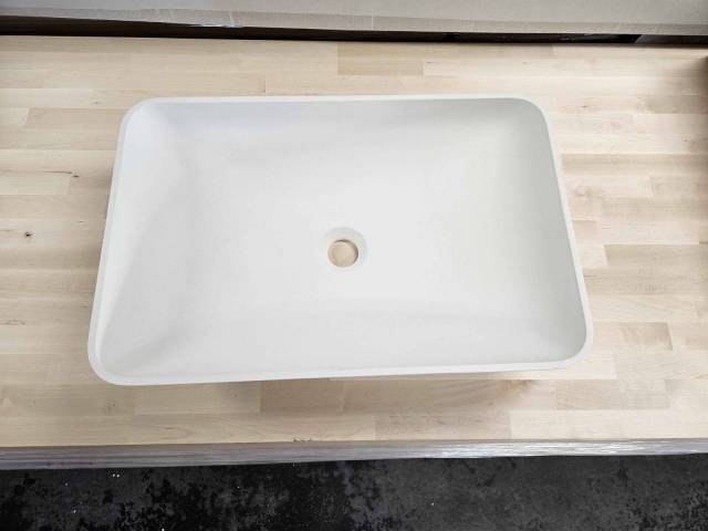 Plan vasque blanc rectangulaire cramique 