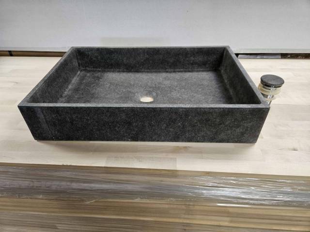 Vasque  poser rectangulaire en grs gris