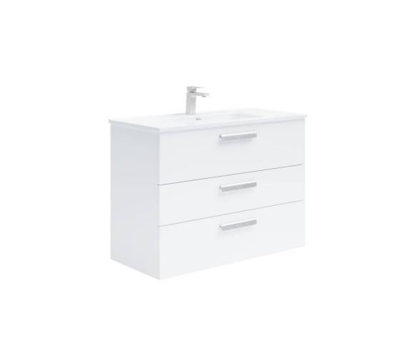 Meuble sous-vasque Alterna Domino - 3 tiroirs - largeur 100 cm - pour vasque centre - blanc laqu