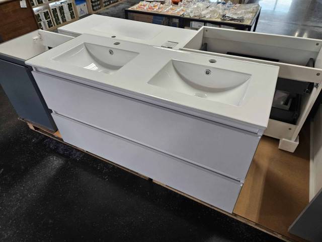 Meuble PRIMO 120 avec plan vasque 2 cuves P46