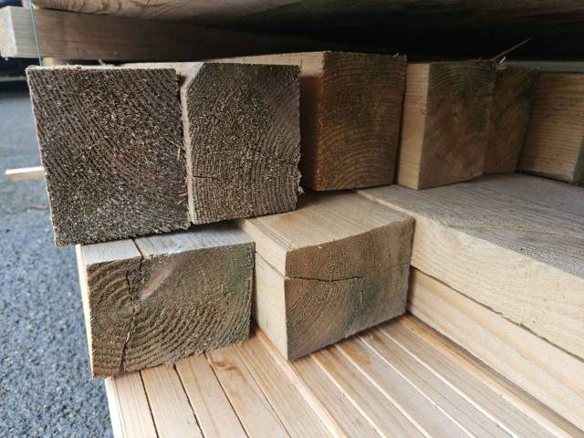 Lots poteau bois 75x100x5100 mm
